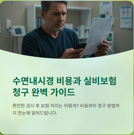  수면내시경 비용 가격 실비보험 보험청구방법 총정리!!