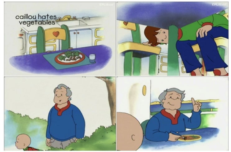  까이유 영어 까이유 쉐도잉 Caillou hates vegetables / 까이유로 영어공부하기