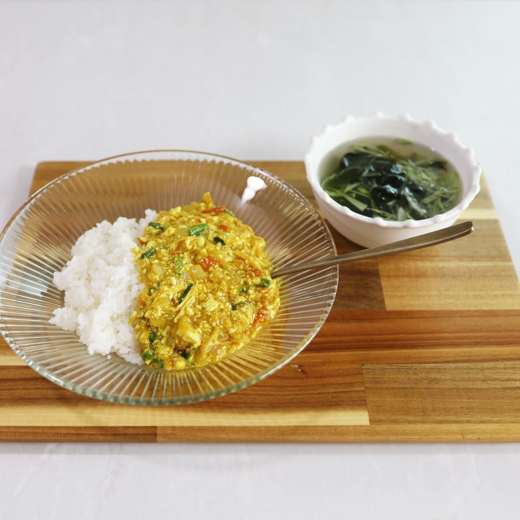  저속노화식단 순두부활용 무수분 순두부카레