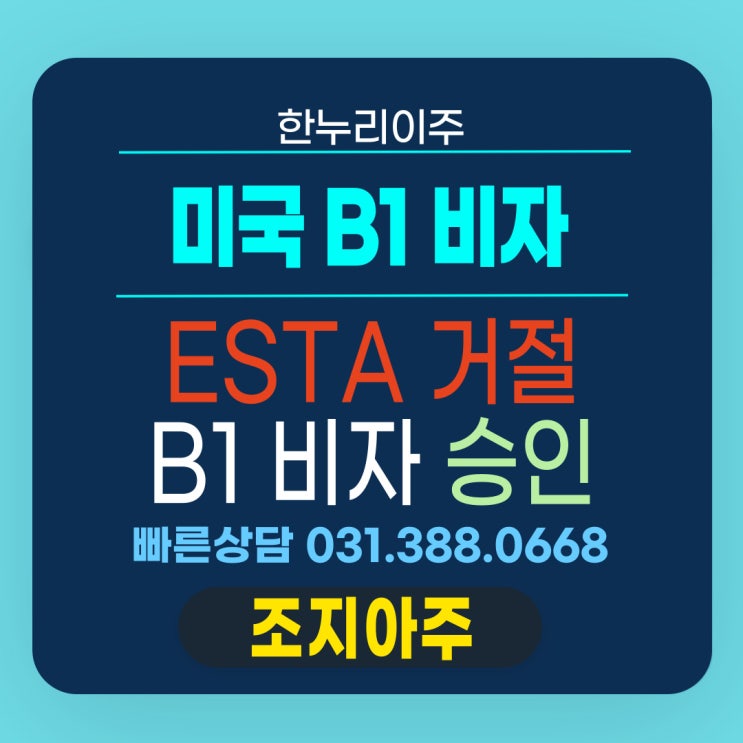  현대모비스 미국 출장 비자 이스타 (ESTA) 거절 후 B1승인