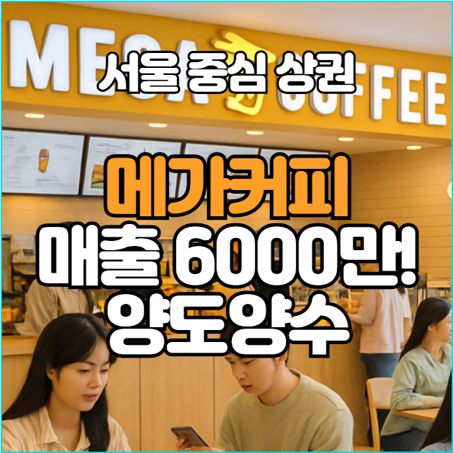  배달 없이 월매출 6,000! 메가커피 양도양수 창업, 지금이 기회입니다