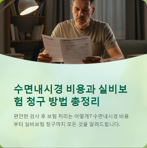  수면내시경 비용 가격 실비보험 보험청구방법!!