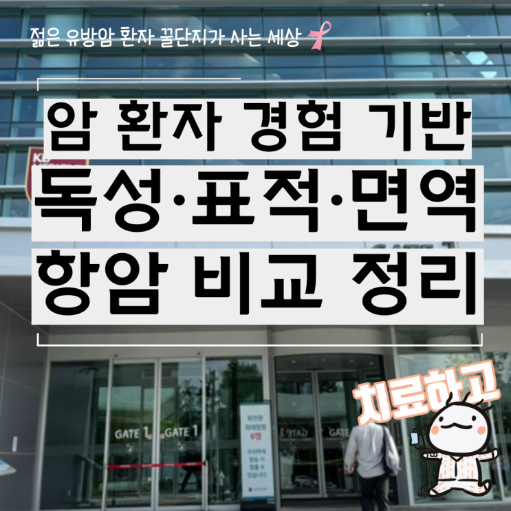  암 환자 경험 기반 독성 표적 면역 항암 치료 비교 정리