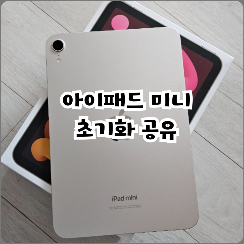 아이패드 미니 초기화 공유 (+ 공장, 에어, 프로 가능)