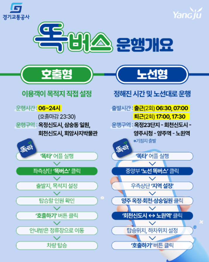 회천·회암사지까지 달린다... 양주 똑버스 장거리 노선 추가[한국철도일보]