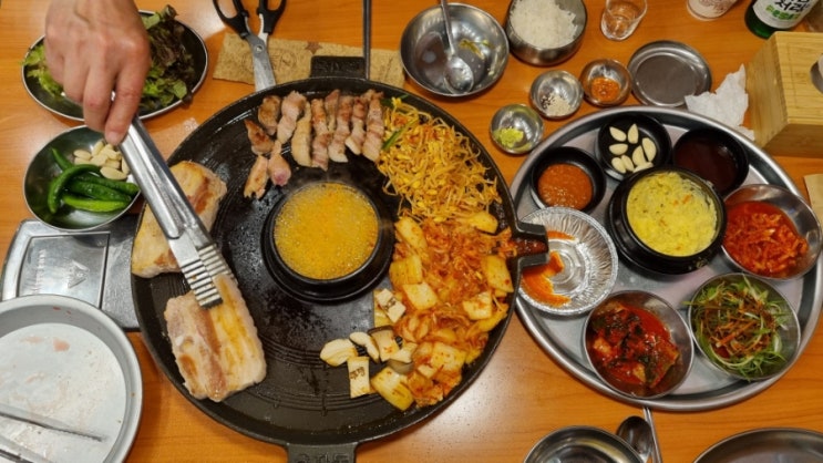  석바위시장역맛집 효자동솥뚜껑&보리밥인천주안점에서 아빠랑 삼겹살