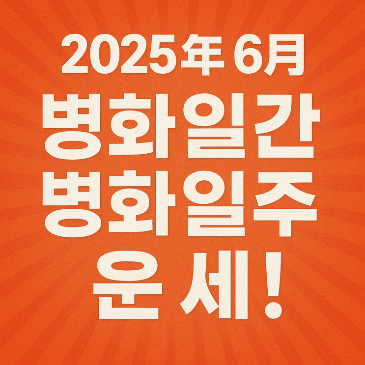   2025년 을사년 6월 임오월 병화일간 병화일주 운세 