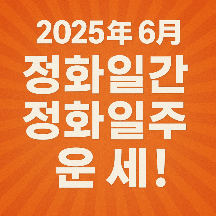   2025년 을사년 6월 임오월 정화일간 정화일주 운세 