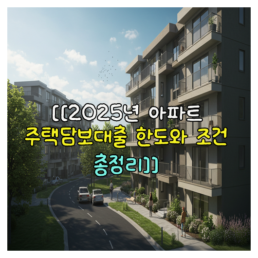  [[2025년 아파트 주택담보대출 한도와 조건 총정리]]