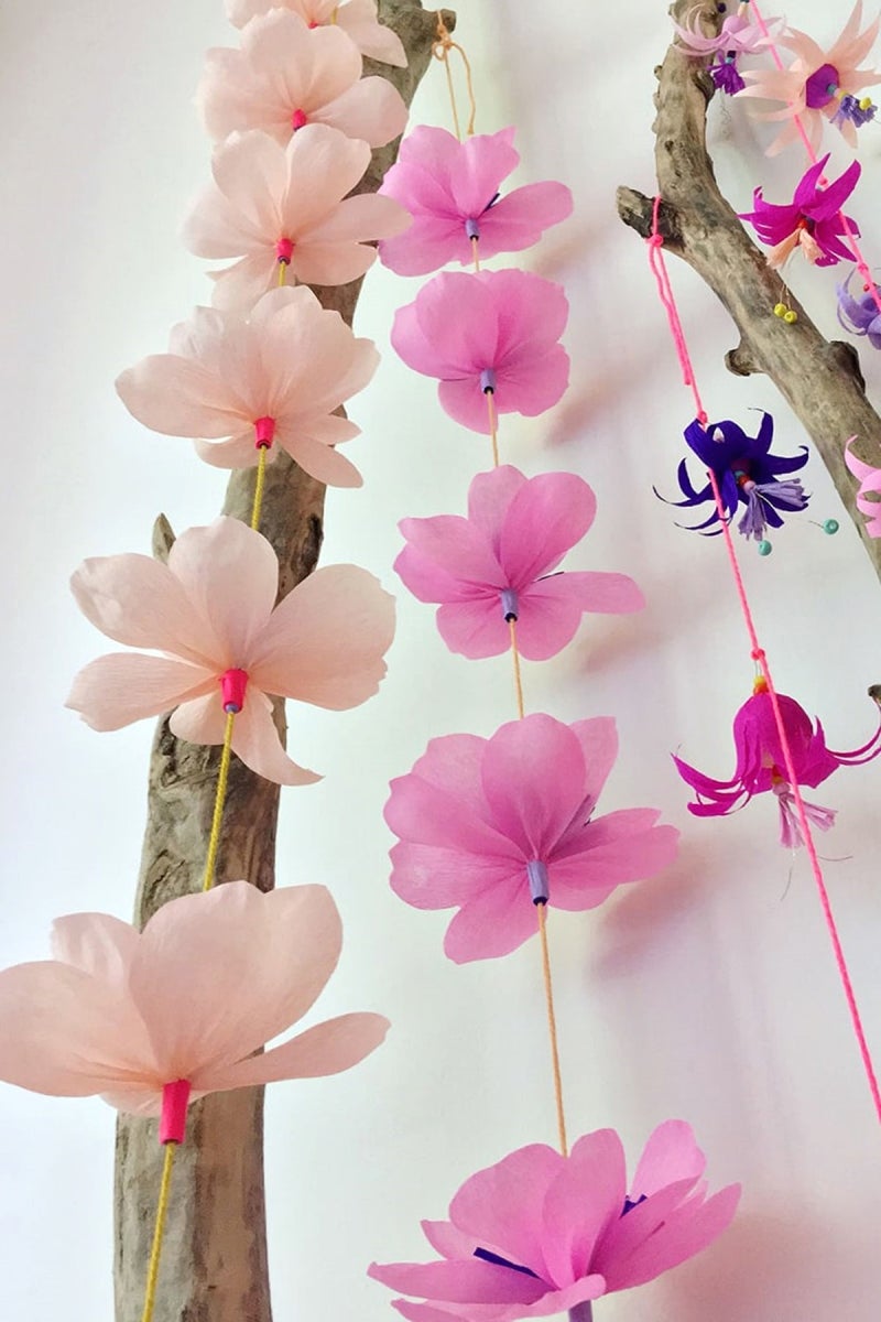 봄을 집안에 들이는 종이공예, 종이꽃 가랜드 만들기 : 네이버 블로그, image size:800x1200