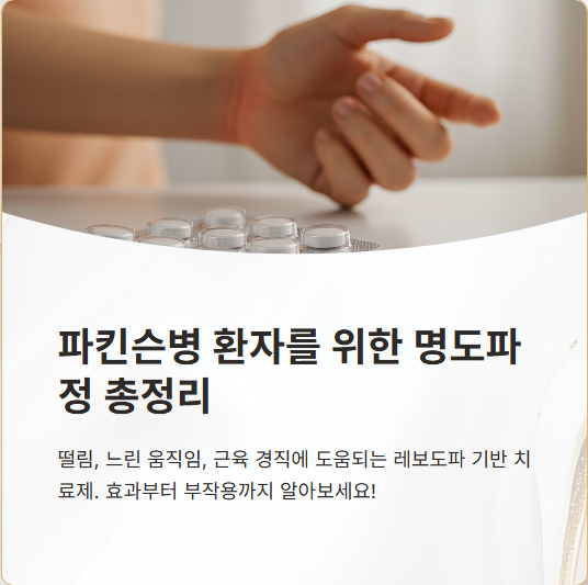  명도파정 복용법, 효과, 부작용, 후기까지! 파킨슨병 치료에 도움!