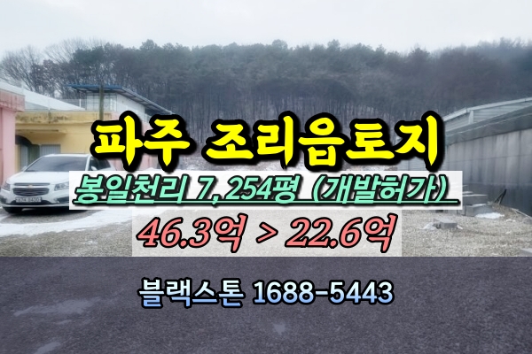  파주 조리읍 봉일천 토지 경매 개발허가부지 20억대