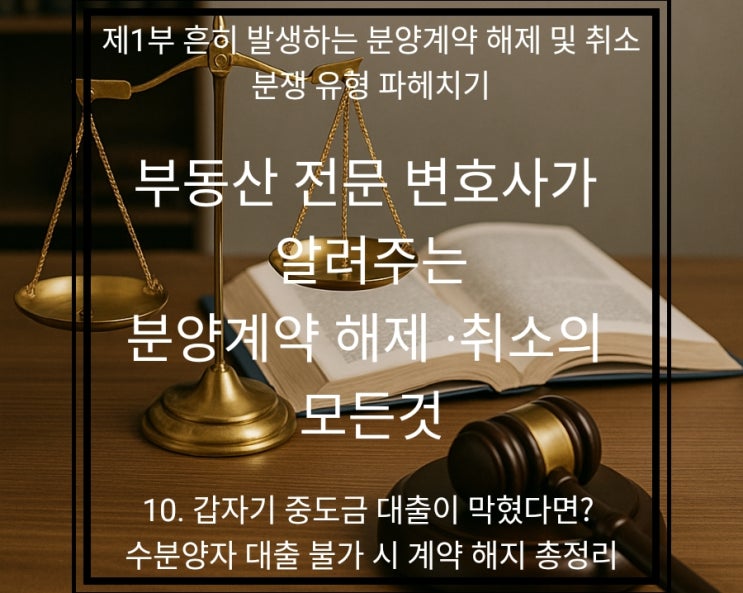  "믿었던 중도금 대출이 갑자기 안 나온다고?" 대출 막혔을 때 분양계약 해지, 가능할까? (변호사 긴급 진단!)