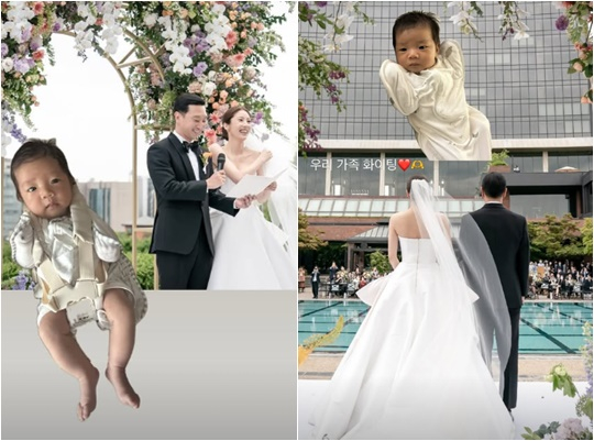  이규혁손담비, 세 가족 완전체 웨딩사진 공개… “우리 가족, 이렇게 행복해요”