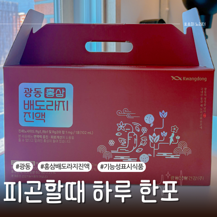  피곤할때 하루 한포 코스트코 신상 광동 홍삼 배도라지 진액