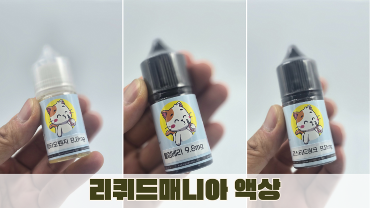  리퀴드매니아 전자담배 액상 3종 리뷰｜쿨링·타격·단맛 비교 추천