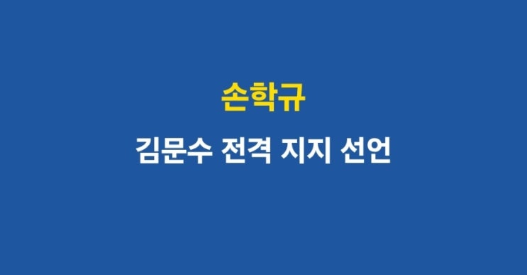 <b>손학규</b>, <b>김문수</b> 전격 <b>지지 선언</b>…보수 단일화인가, 시대착오인가?