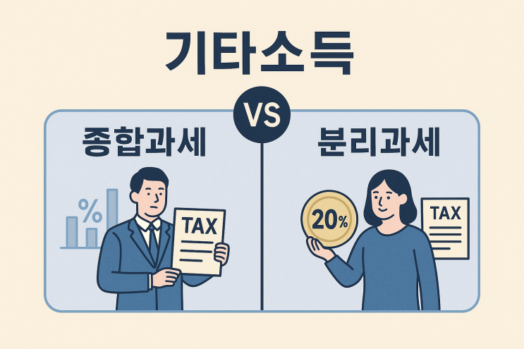   기타소득 종합과세 vs 분리과세｜세금 줄이는 똑똑한 선택법