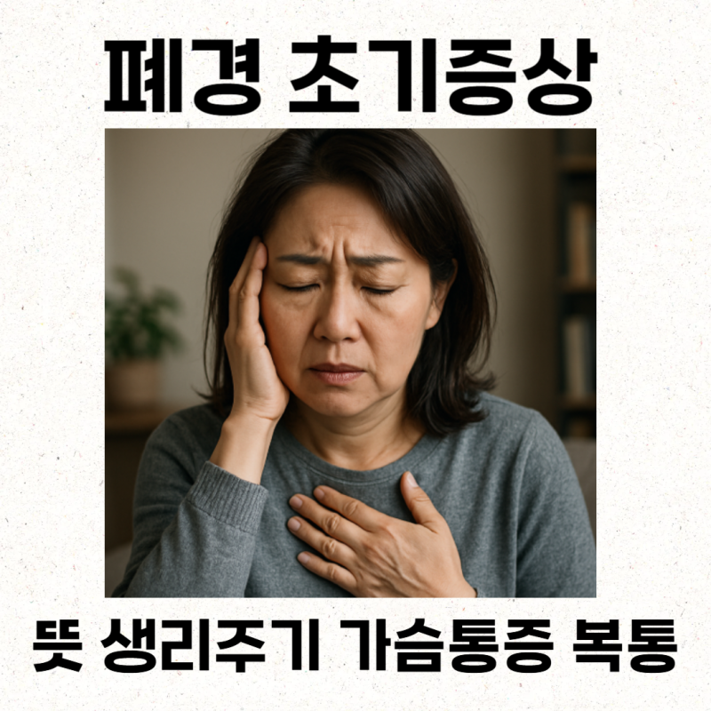 폐경 초기증상이란? 생리주기 가슴통증 복통