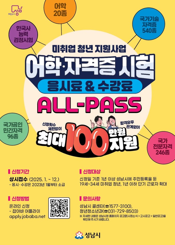  [올패스] 성남시 미취업 청년들 중국어 학원비 최대 100만원 지원 받는 방법