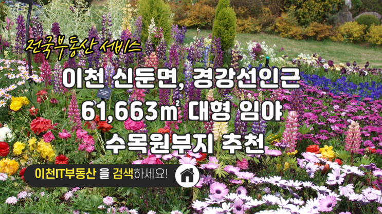  이천 신둔면, 경강선인근  61,663 대형 임야 ,,,수목원부지  