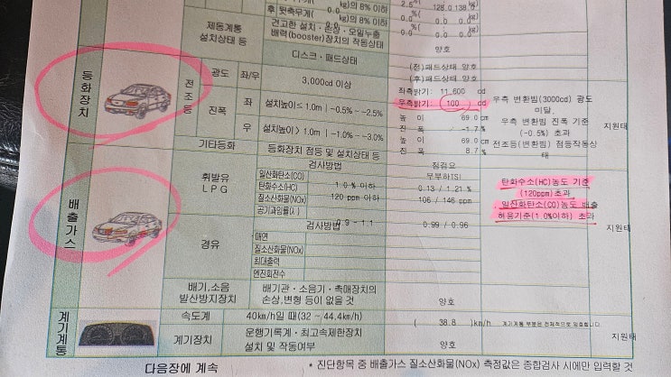 아반떼md가솔린 일산화탄소 탄화수소 배출가스불합격 재검사 제주 자동차 검사 불합격 차량 수리점