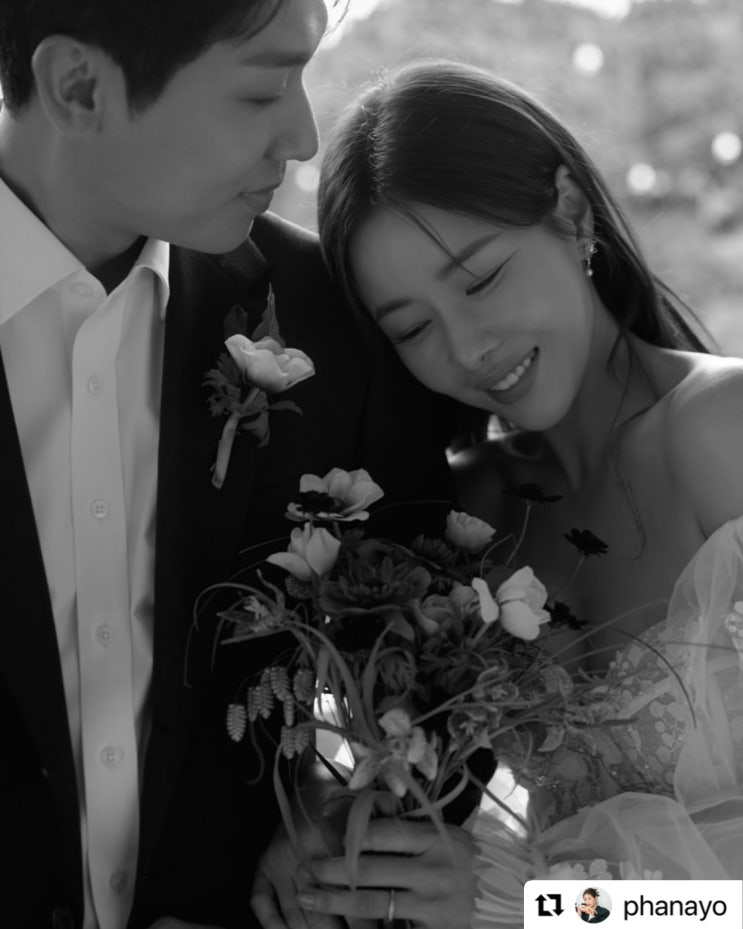 배우 <b>박하나</b>님 <b>김태술</b> 선수의 <b>웨딩화보</b> 속 에스타도 결혼예복