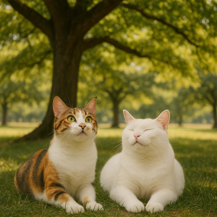  고양이 일상 : 섬섬이는 옥수 놀래키는 게 재밌다! 옥수는 점점 놀이를 잘 안하려고 하고 섬섬이는 보채고.. ㅎㅎ