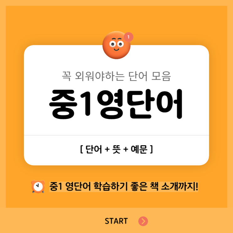  중1영어단어 정리 꼭 외워야 하는 단어 모음