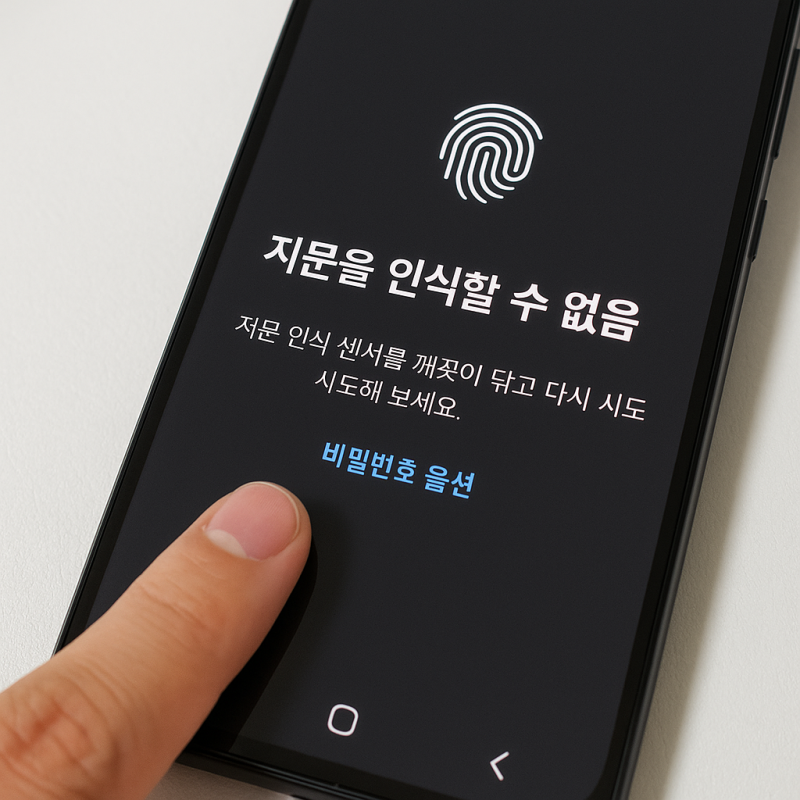 갤럭시 지문인식 오류 해결법