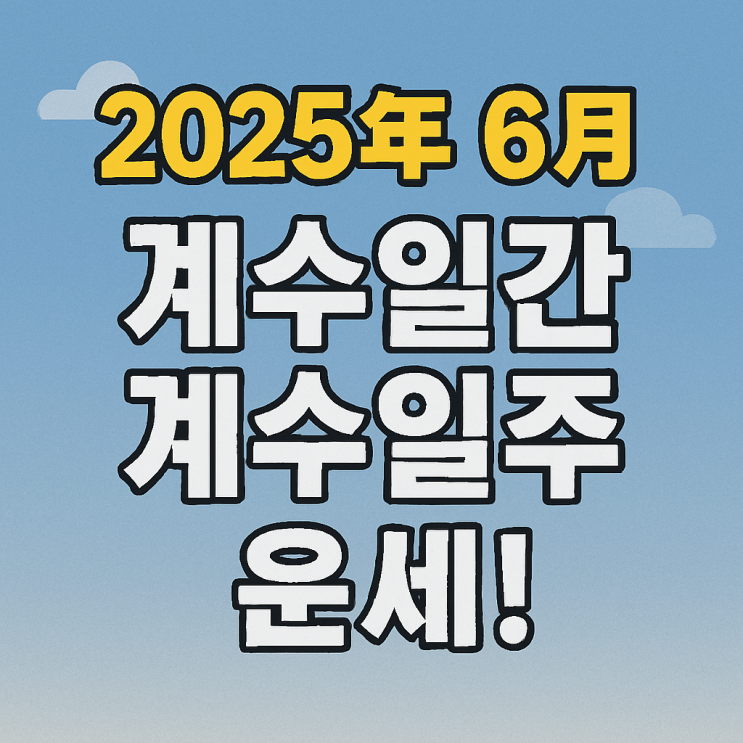  2025년 을사년 6월 임오월 계수일간 계수일주 운세 