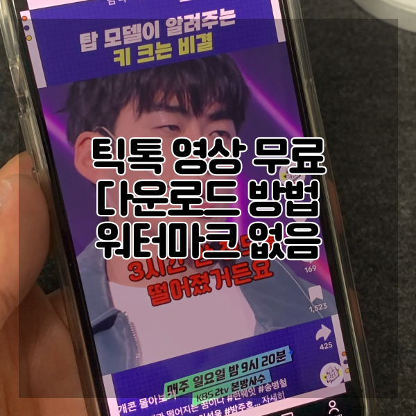  틱톡 영상 무료 다운로드 방법 워터마크 없음