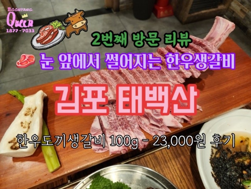 [경기 김포] 2번째 리뷰 || 김포 태백산에서 하루 딱 12대만 판매하는 '한우도끼생갈비' 먹어보....