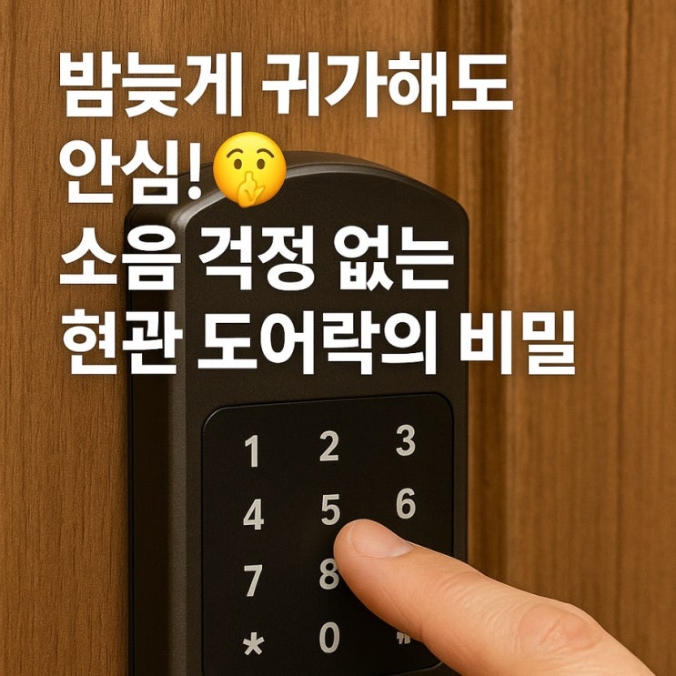  밤늦게 귀가해도 안심!  소음 걱정 없는 현관 도어락의 비밀은,, 이것 누르고 비번 누르면 끝!
