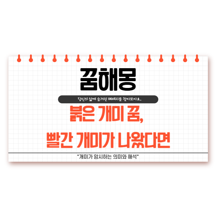  붉은개미꿈 해몽 빨간 개미가 나왔다면