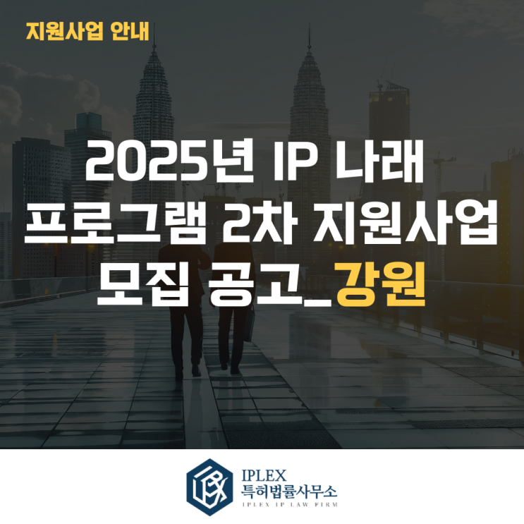  2025년 IP 나래 프로그램 2차 지원사업 모집 공고_강원