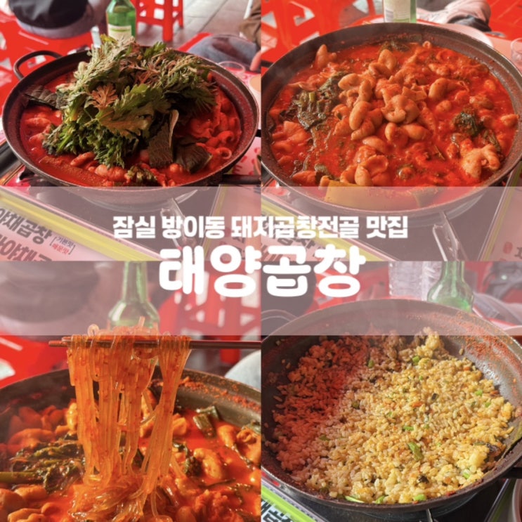  태양곱창 잠실 방이동 돼지곱창전골 맛집
