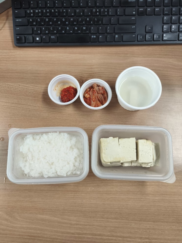  [오늘의 점심] 유기농백미밥, 두부, 동치미