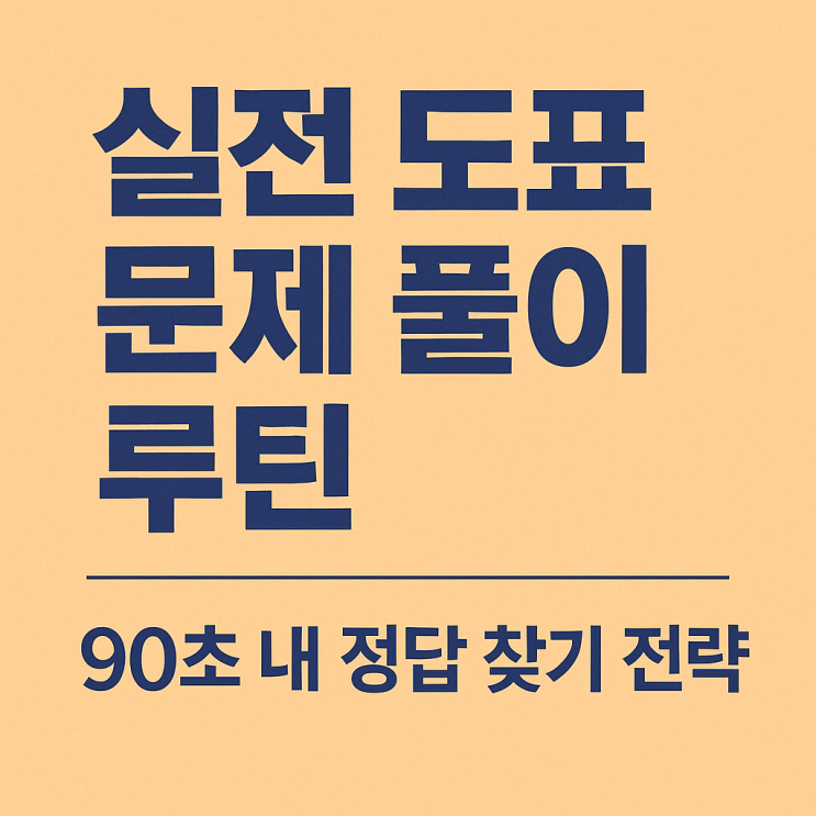  실전 도표 문제 풀이 루틴 – 90초 내 정답 찾기 전략