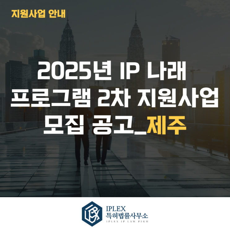  2025년 IP 나래 프로그램 2차 지원사업 모집 공고_제주