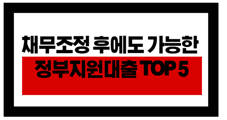  채무조정 후에도 가능한 정부지원대출 TOP5 (2025년 최신)