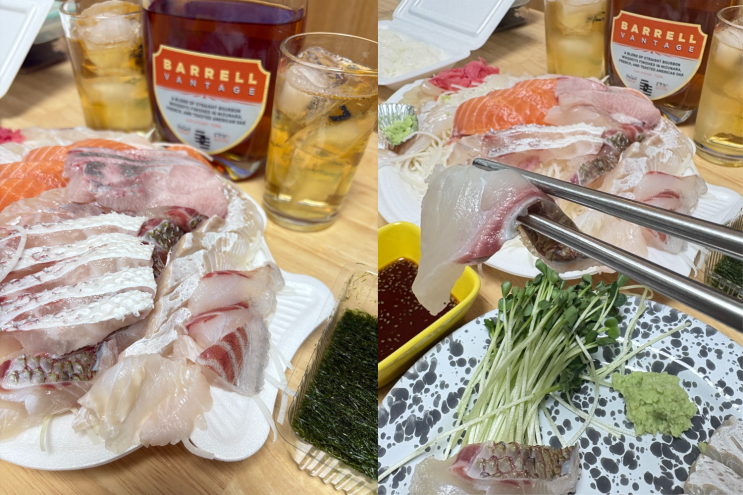  노량진 수산시장 횟집 막 퍼주는 사장님의 모듬회 테이크아웃 양 실화야?
