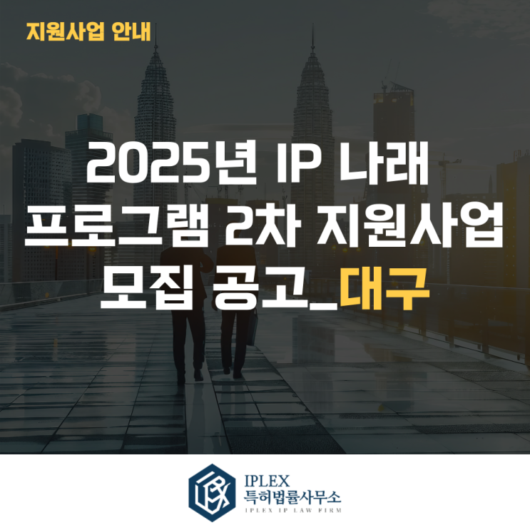 2025년 IP 나래 프로그램 2차 지원사업 모집 공고_대구