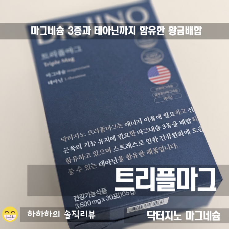  3종 마그네슘 영양제, 테아닌 황금배합 닥터지노 트리플마그