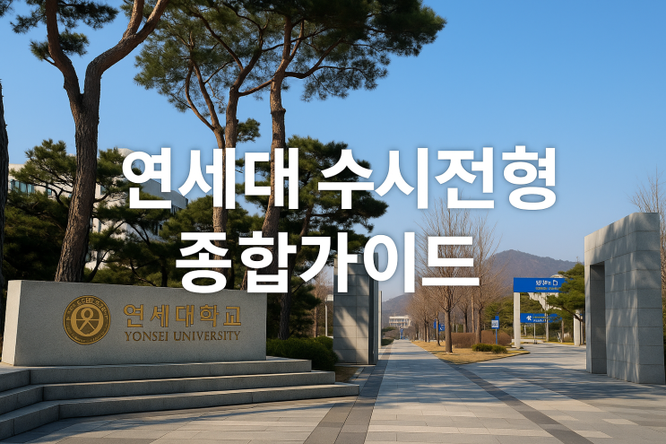 2026년 연세대학교 수시전형 준비를 위한 종합 가이드 2026년 연세대학교 수시전형 준비를 위한 종합 가이드