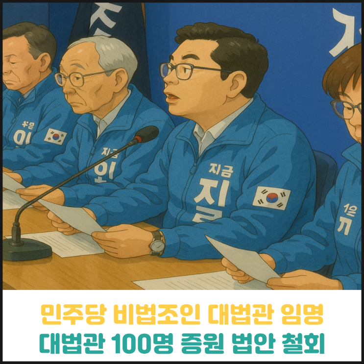 민주당 비법조인 대법관 임명과 대법관 100명 증원 법안 철회 민주당 비법조인 대법관 임명과 대법관 100명 증원 법안 철회