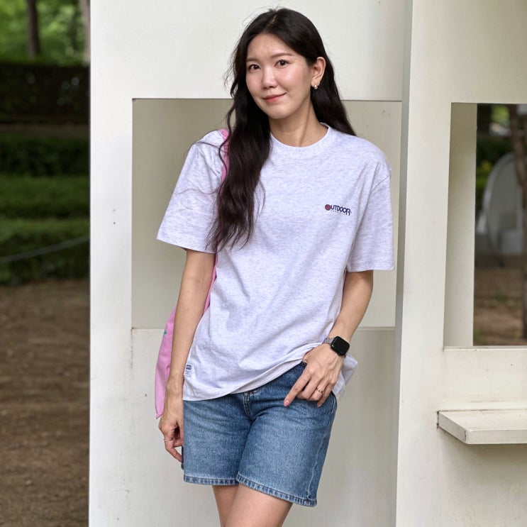  아웃도어프로덕츠 티셔츠 데일리룩 후기 (커플 반팔티 추천, 사이즈)