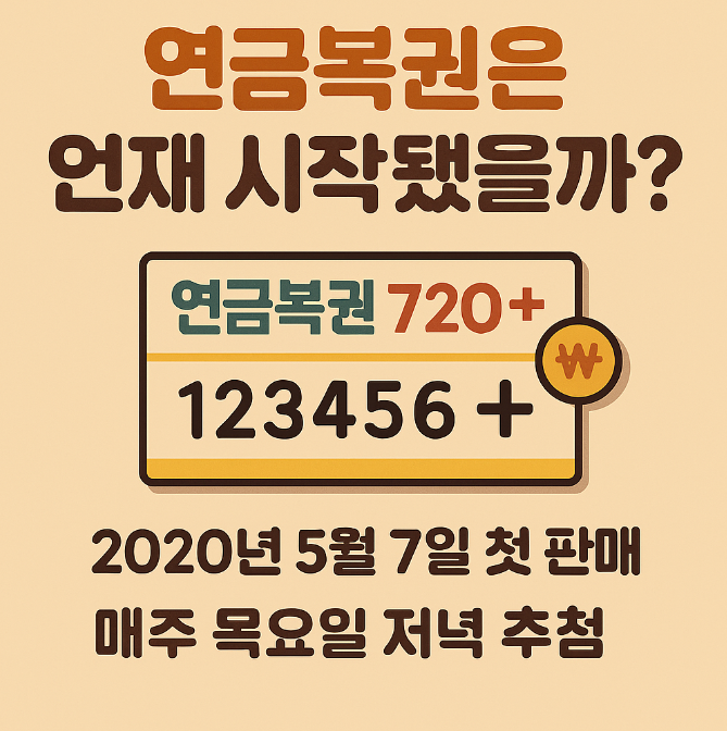  연금복권 추첨일 알아보기
