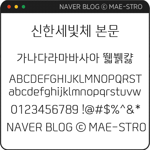  기업 전용 TTF | 신한카드 전용 서체 신한세빛체 (4 ver.)