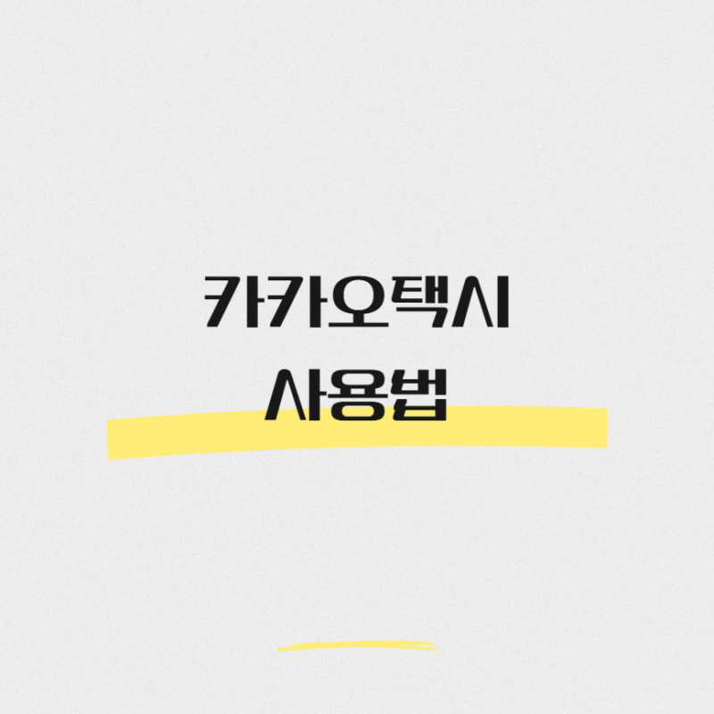 카카오택시 사용법 앱 일반 예약 방법 호출